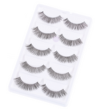5 Pairs of Natural Black Long False Eyelashes