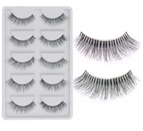5 Pairs: Natural Black Long False Eyelashes