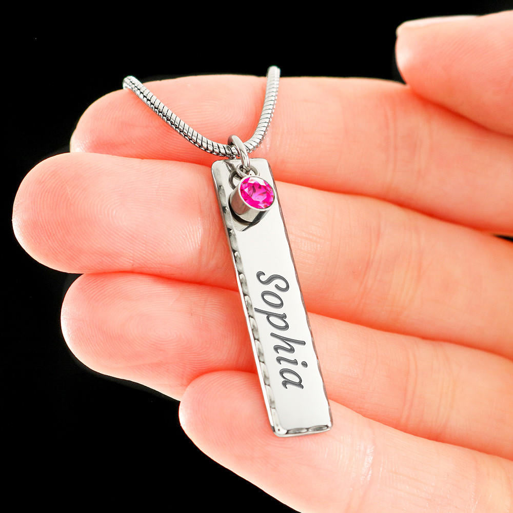 PERSONALIZED BIRTHSTONE NAME NECKLACE