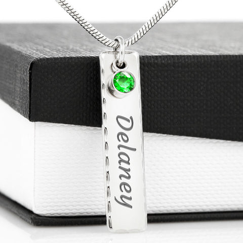 PERSONALIZED BIRTHSTONE NAME NECKLACE