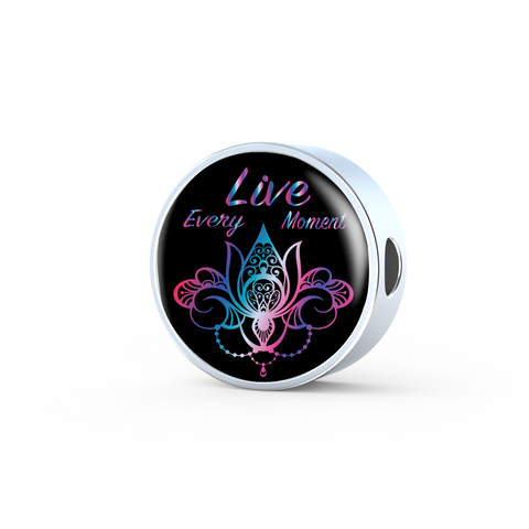 Live Every Moment Spirit Circle Charm
