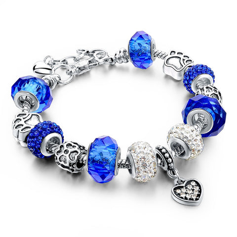Crystal Bead & Charm Bracelet